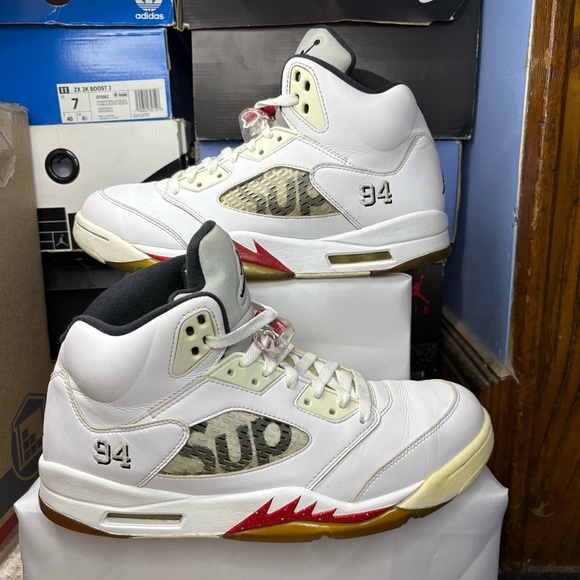 Jordan Other - Size 10.5 - Supreme x Air Jordan 5 Retro White